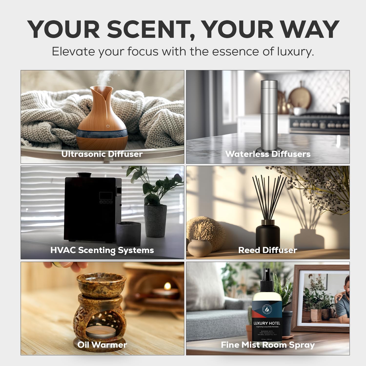 Aroma Country Ritzy Luxury Hotel Diffuser Oil - Luxury Hotel Scent for Diffuser & Air Fresheners - Essential Oil Diffuser Refill, Home Fragrance Collection with Gardenia & Amber (4 Fl. Oz)