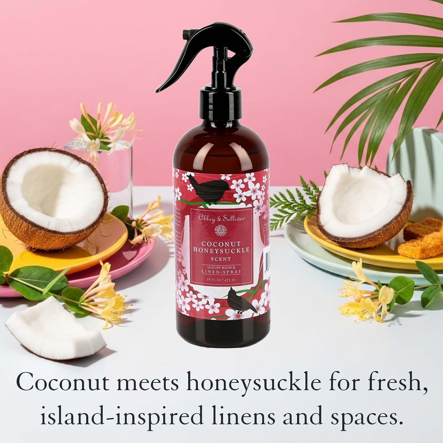 Abbey & Sullivan Linen Spray, Coconut Honeysuckle, 16 oz