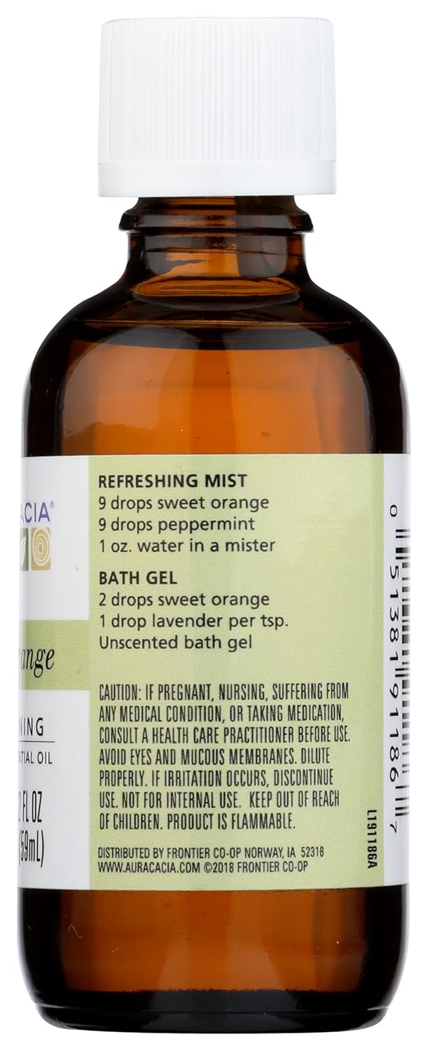 Aura Cacia Essential Oil, Cheering Sweet Orange, 2 fl. oz.