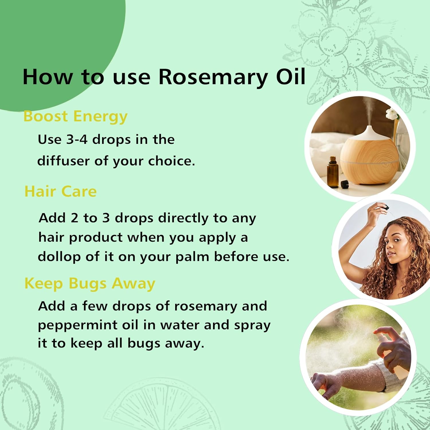GM Gumili Rosemary Essential Oil, Pure Undiluted Rosemary Oil for Hair Growth, Diffuser, Skin, Spray - 100ml