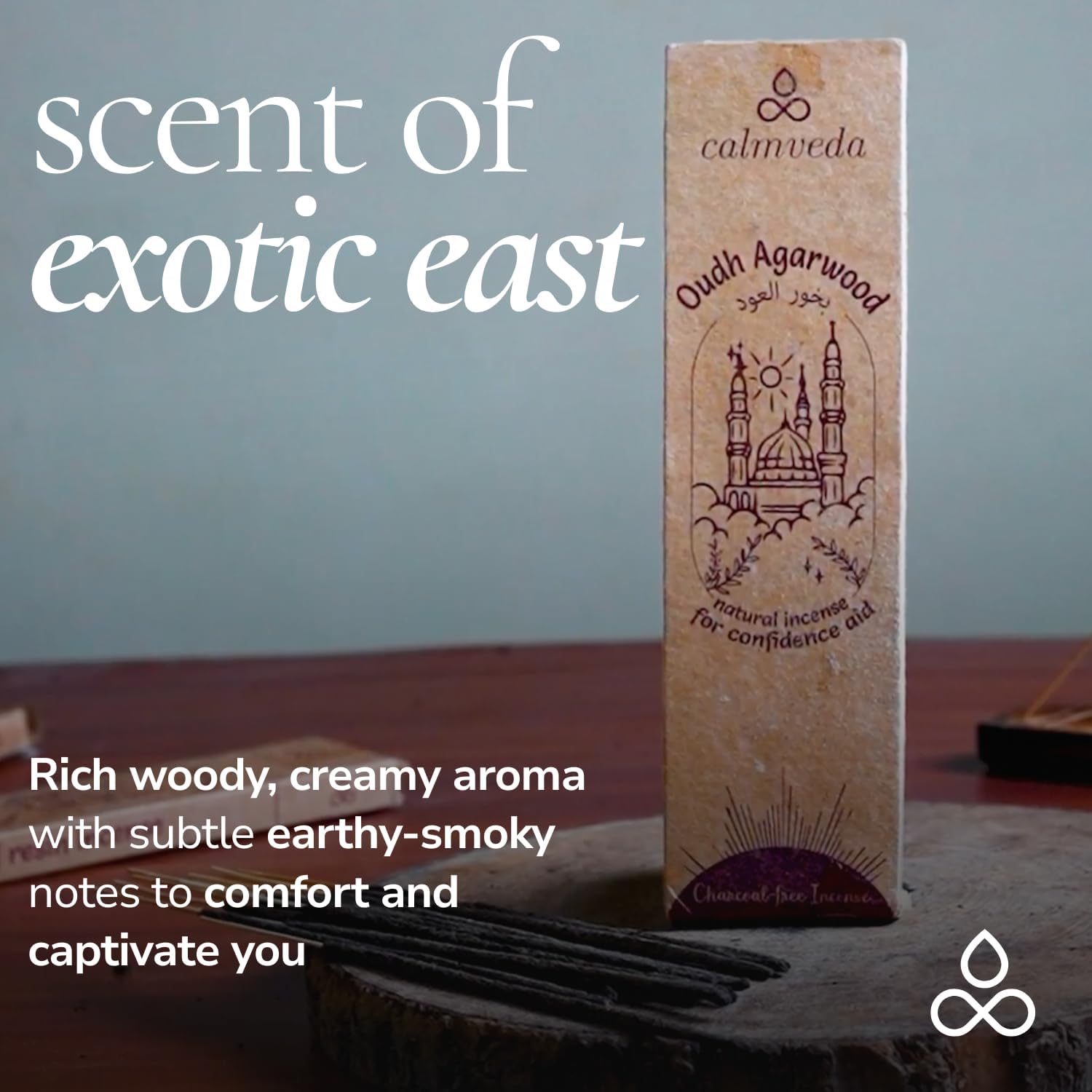 Mystic Oud Agarwood Incense Sticks - (40+Sticks, 9 inch) Thick Natural Resin Incenses Made from Assam Oudh Chips, Clean Charcoal Free | Infuse Luxury with These Exotic Oud Incense (Burn Time 45+ mins)