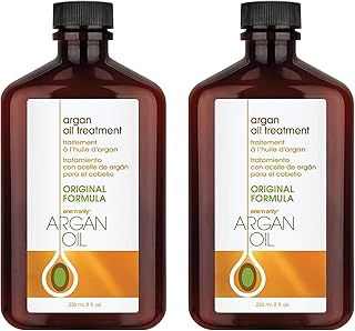 One 'N Only Argan Oil Hair Treatment - Lightweight & Hydrating Hair Oil for Natural, Wigs & Extensions - Shine Enhancing, Heat Protectant & Frizz Control (8 oz, 2pk)