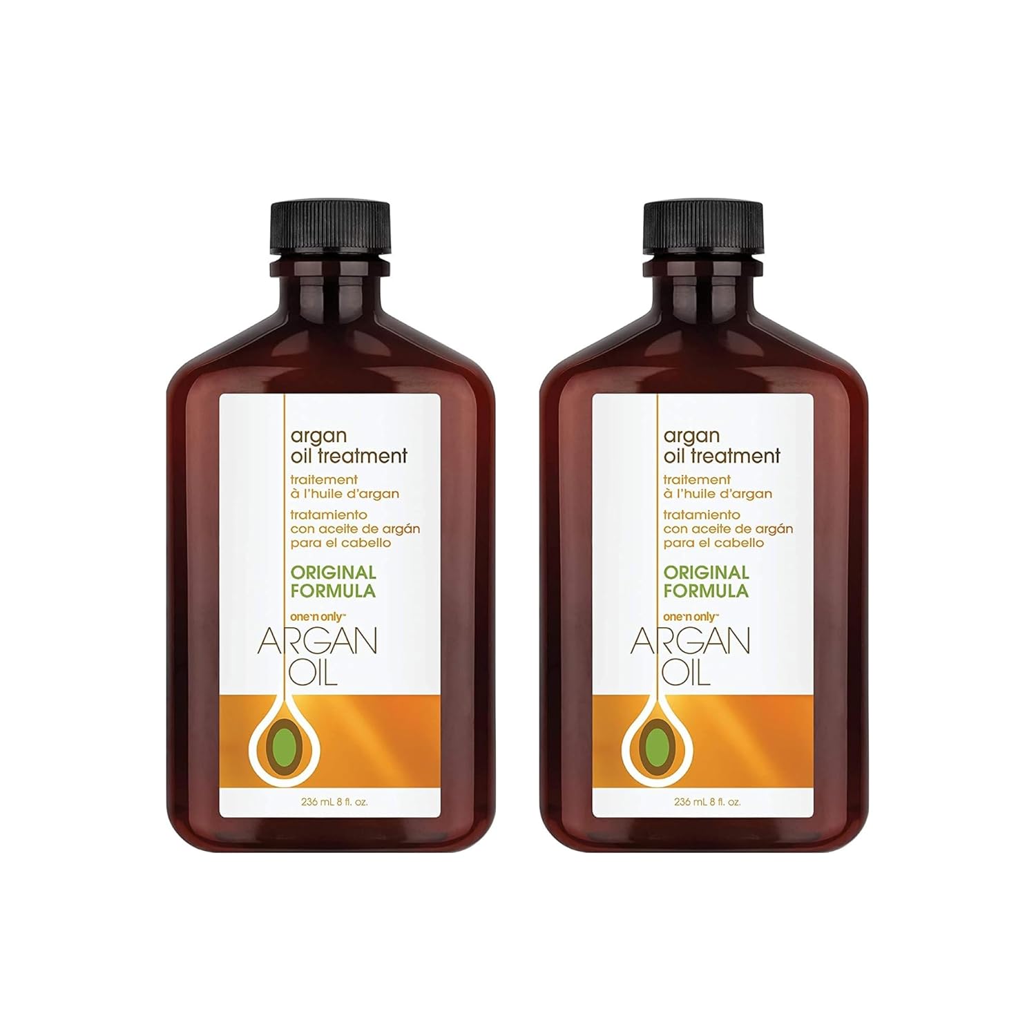 One 'N Only Argan Oil Hair Treatment - Lightweight & Hydrating Hair Oil for Natural, Wigs & Extensions - Shine Enhancing, Heat Protectant & Frizz Control (8 oz, 2pk)
