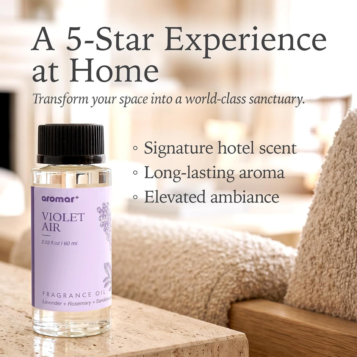 Aromar+ Naturals Violet Air Fragrance Oil for Waterless Diffusers, 2oz