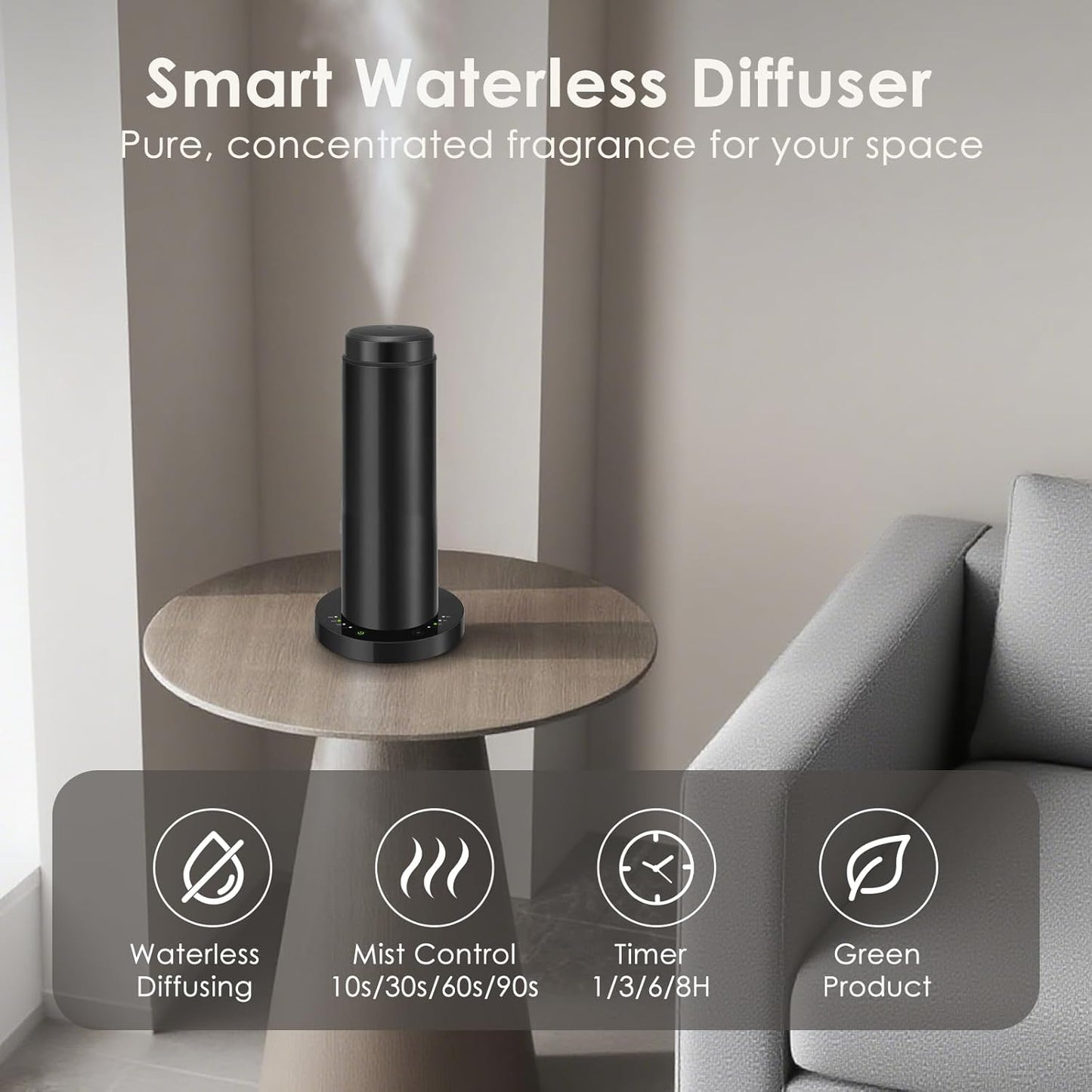 Waterless Scent Essential Oil Diffuser for Hotel,Whole House,Large Room, Office，Home，200ML Large Capacity, Covering 1500 Square feet (L-200ml)