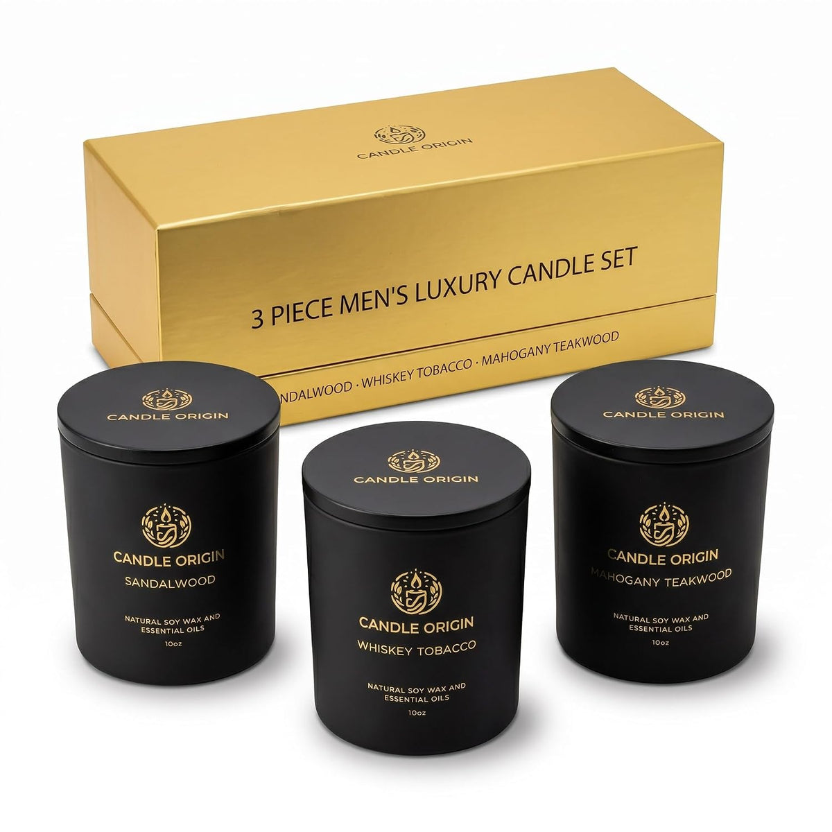 Luxury Candles for Men Gift Set (3×10oz)