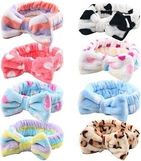 3 otters 8-Pack Spa Headband, Stocking Stuffers for Women Teen Girls, Mom, Girlfriend, Makeup Headband for Washing Face, Skincare, Spa Gifts Basket Party Supplies