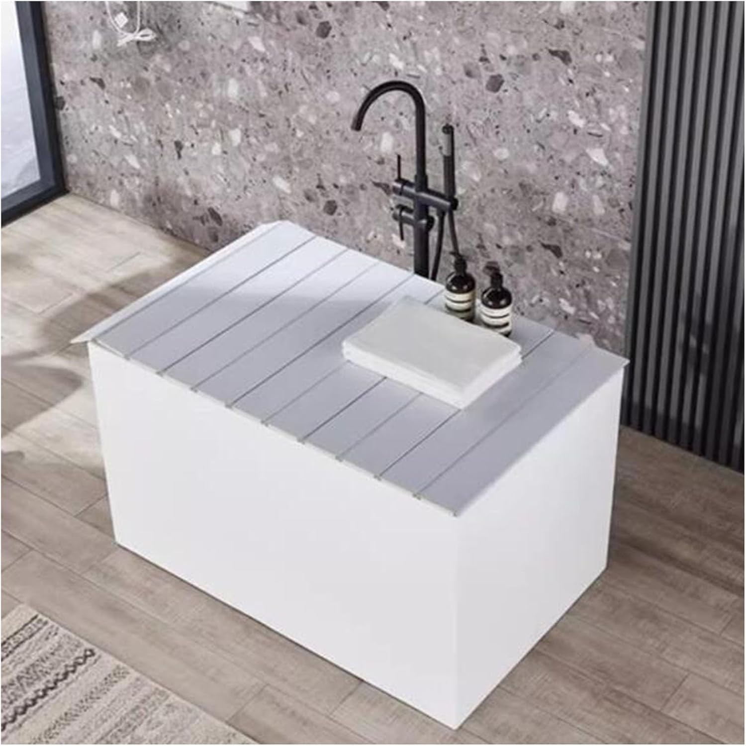 Bathtub Tray Bathtub Caddy Tray Folding Bathtub Cover, 0.6cm Thickness Scalable Dust-Proof Board Insulation Cover Shutter Bath Lid, Length 150/160/170/180cm Multifunctional(66x97x0.6cm)