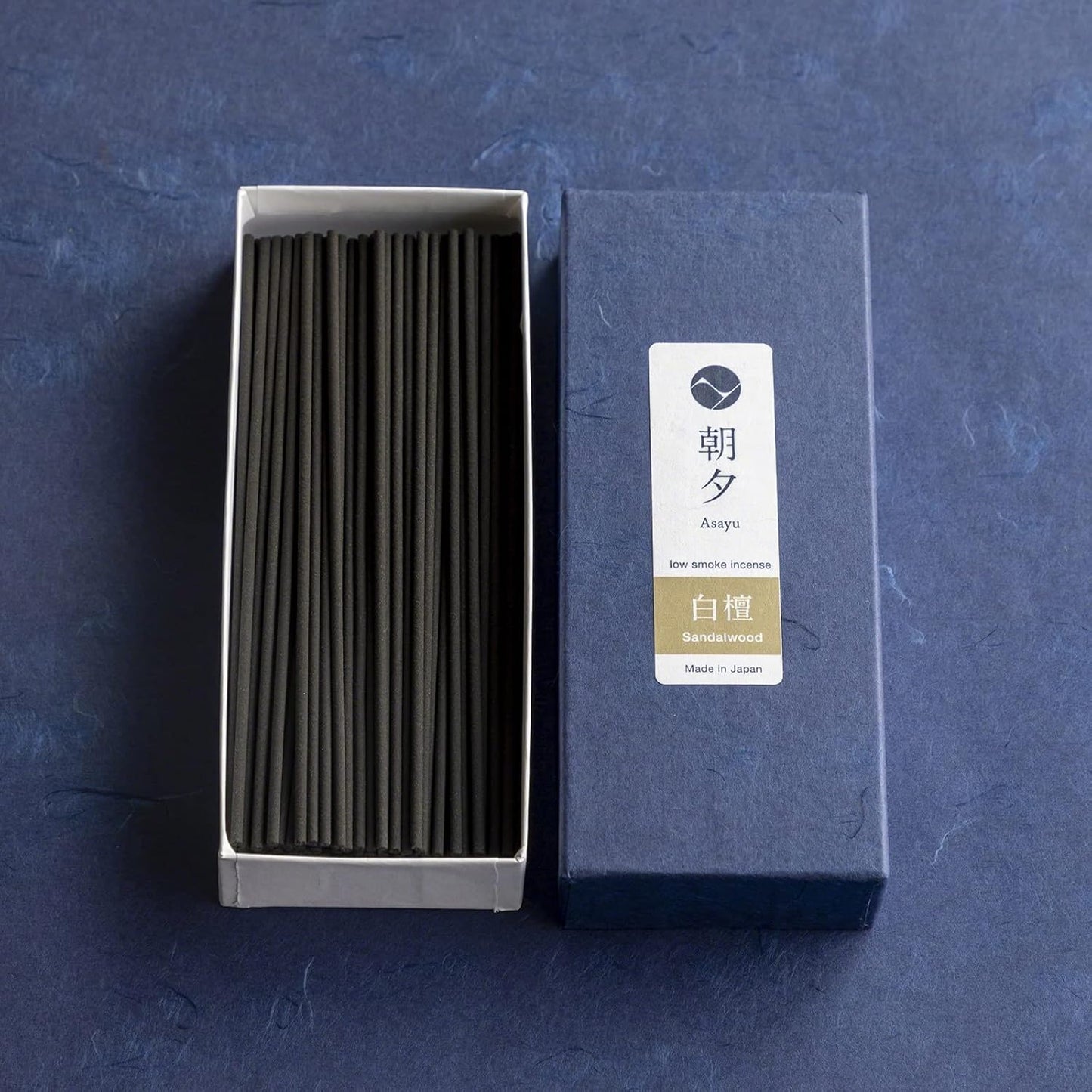 Asayu Japan Sandalwood Incense Sticks - Low Smoke Japanese Incense, 40g (70-80 Sticks), Made in Japan, Smokeless for Less Irritation and Non-Toxic, for Meditation, Relaxation & Home Fragrance