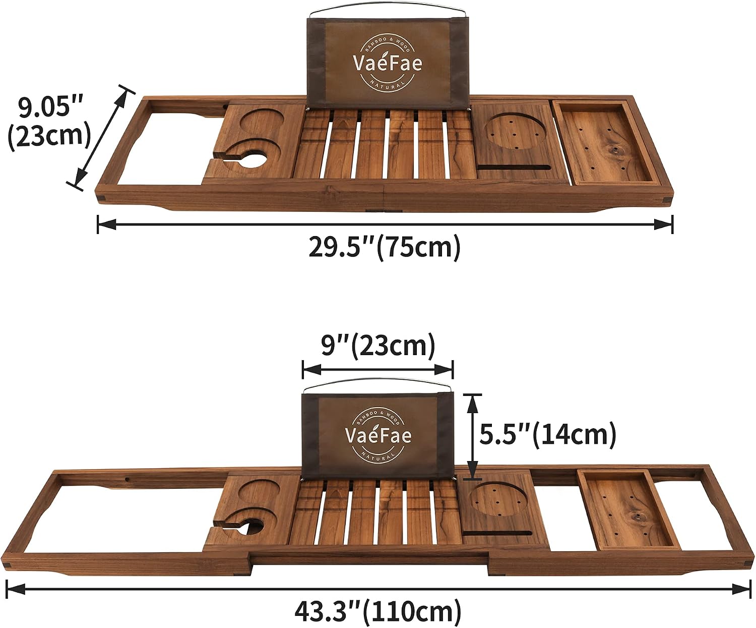 Teak Bathtub Tray and Teak Shower Mat L Bundle
