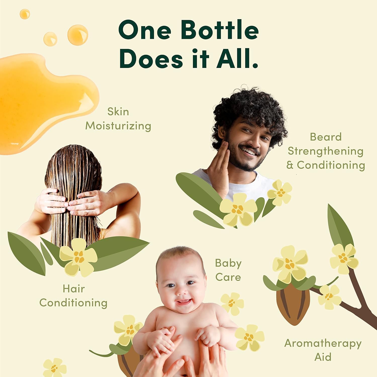 HobaCare Natural Jojoba Oil Bulk - 100% Pure Unrefined Carrier Oil for Skincare, Hair, Face, Beard, Scalp Massage, Bath - Hexane-Free, Long Shelf Life (64 oz Half Gallon)