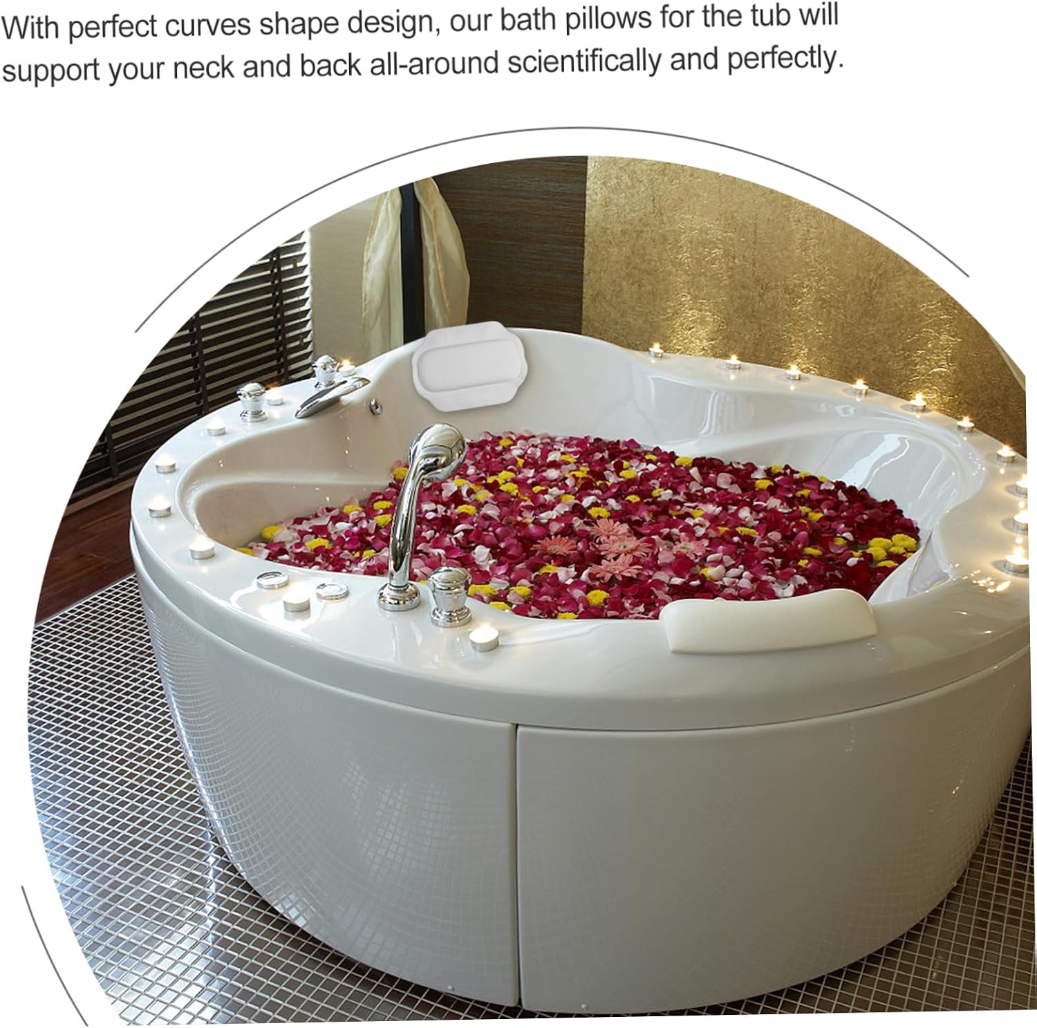 Bathtub Pillow with Ultra-Large Suction Cups for Secure Non-Slip Support Spa Bath Cushion for Head and Neck Comfort Fits Most Tubs Ideal for Relaxing Home Baths and Shower Spa Sessions