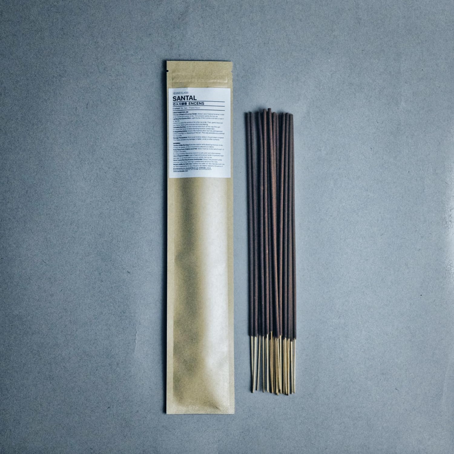 Santal Cored Incense Sticks, Artisan-Crafted Niche Scent, Exclusive Formula, Clean-Burning, 1-Hour Burn Time, 20 Sticks