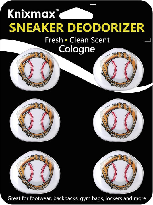 Knixmax Sneaker Deodorizer Balls Shoe Smell Balls 6 Pack Cologne Baseball