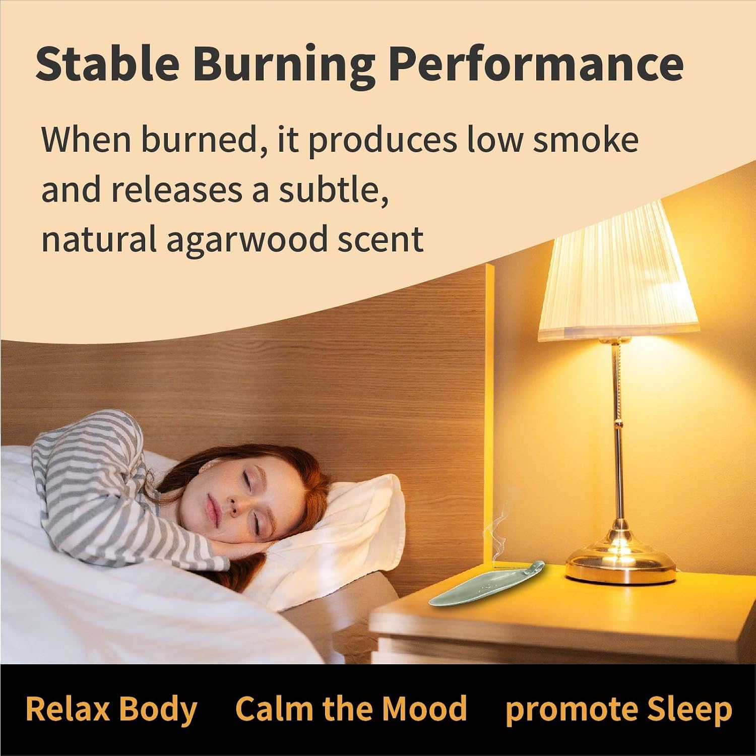 Natural Oud Agarwood Incense Stick Gift Set - Ceramic Incense Holder with Ash Catcher, Indoor Meditation Incense Burner Kit for Home Fragrance & Zen Relaxation