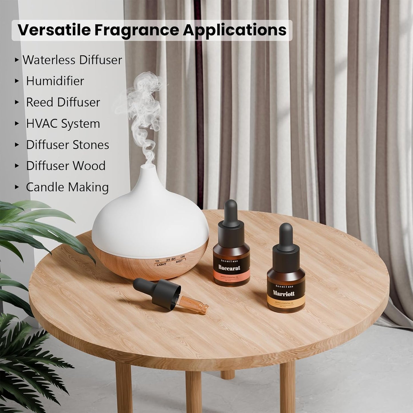 Hotel Diffuser Oil & Fragrance Scent Oil Inspired Baccarat - Essential Oil Blend for Home HVAC, Cold-Air & Ultrasonic Diffusers 15mL Glass Dropper Bottle with Luxury 5-Star Hotel Aromatherapy