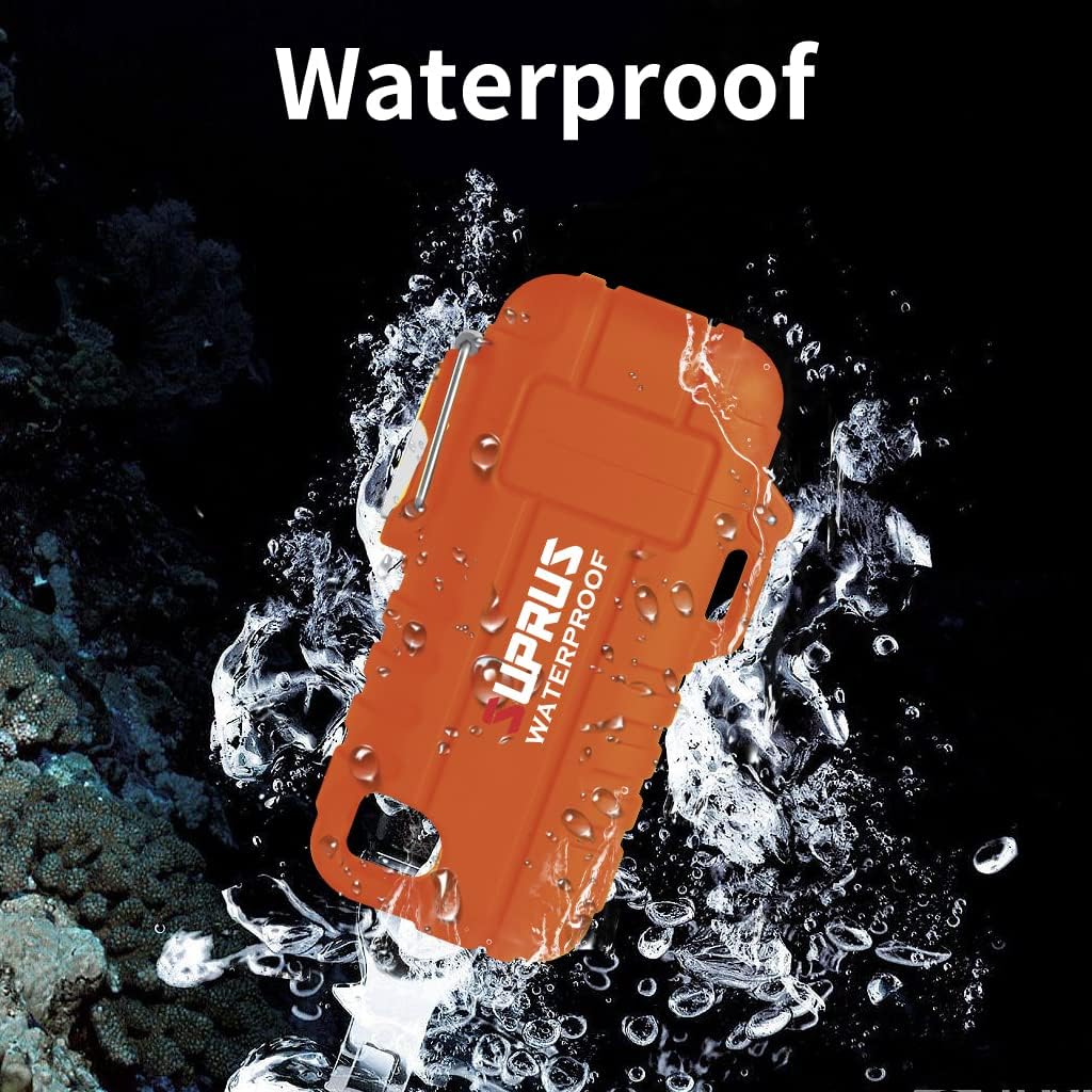 SUPRUS Waterproof Lighter Windproof Lighter Arc Plasma Lighters USB-C Rechargeable with Expandable and Flexible Neck for Outdoor Camping Kitchen (Orange)