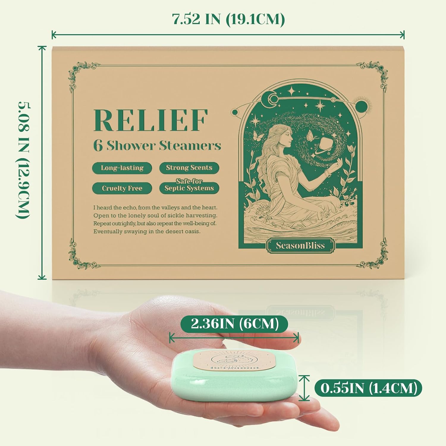 SeasonBliss Shower Steamers, 6 Pack Set Shower Bombs Tablets with Presents Box for Women with 6 Fragrances with Shea Butter for Self-Care & Relaxation, Mother's Day, Christmas