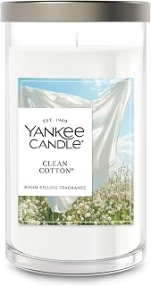Yankee Candle Medium Pillar Scented Candle with up to 115 Hour Burn Time, Premium Plant Wax Blend for Consistent Burn, 14.25 oz Pillar Candle with Room Filling Fragrance, Clean Cotton