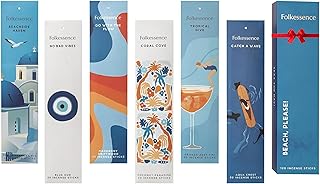 Folkulture Incense Sticks (120 Sticks) | Set of 6 Premium Beach Vibes Summer Incense Stick for Mediation, Relaxation| No Charcoal, Non Toxic, 45 Mins Burning Oud, Orange, Coconut Insence-Sticks