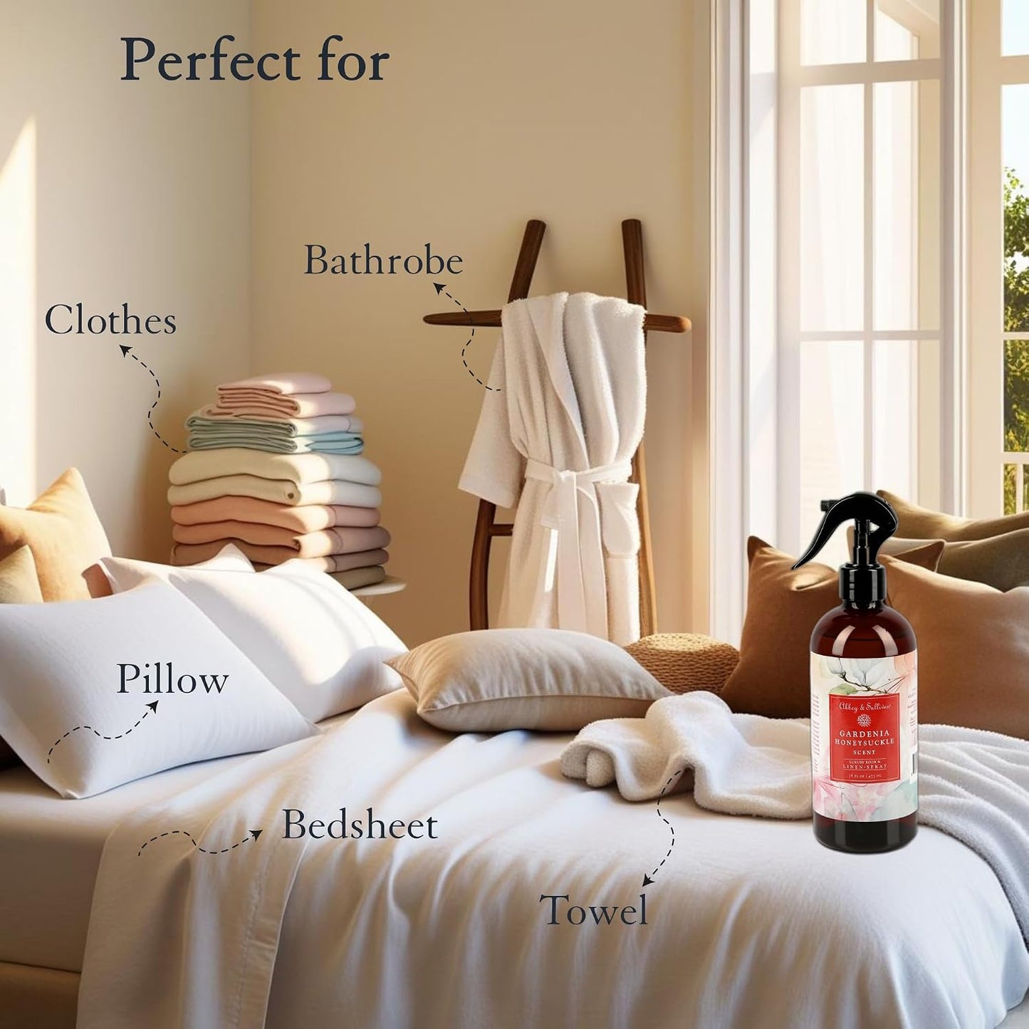 Abbey & Sullivan Linen Spray, Gardenia Honeysuckle, 16 oz