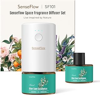 Essential Oil Diffuser for Home, Waterless Aromatherapy Diffuser SF101 Pro, Plug in Room Scent with 120-Day Natural Aroma, Covers 1000 Sq Ft – Free 30ml Blue Gum Eucalyptus