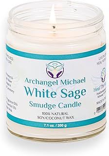 Heal The Masses White Sage Candles for Cleansing House Chakra Healing | Energy Cleansing Smudge Candle | Natural Aromatherapy Candle | Sage for Cleansing House Negative Energy (7 oz) (White Sage)