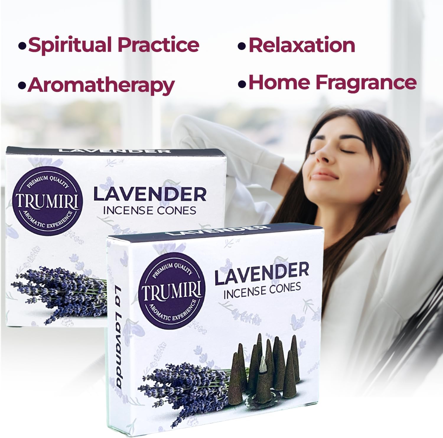 Lavender Incense Cones - Total 60 Cone Incense - Six Packs of 10 Insence Cones - Incense Cones Scented - Cone Incense Scents - Insense - Inscent