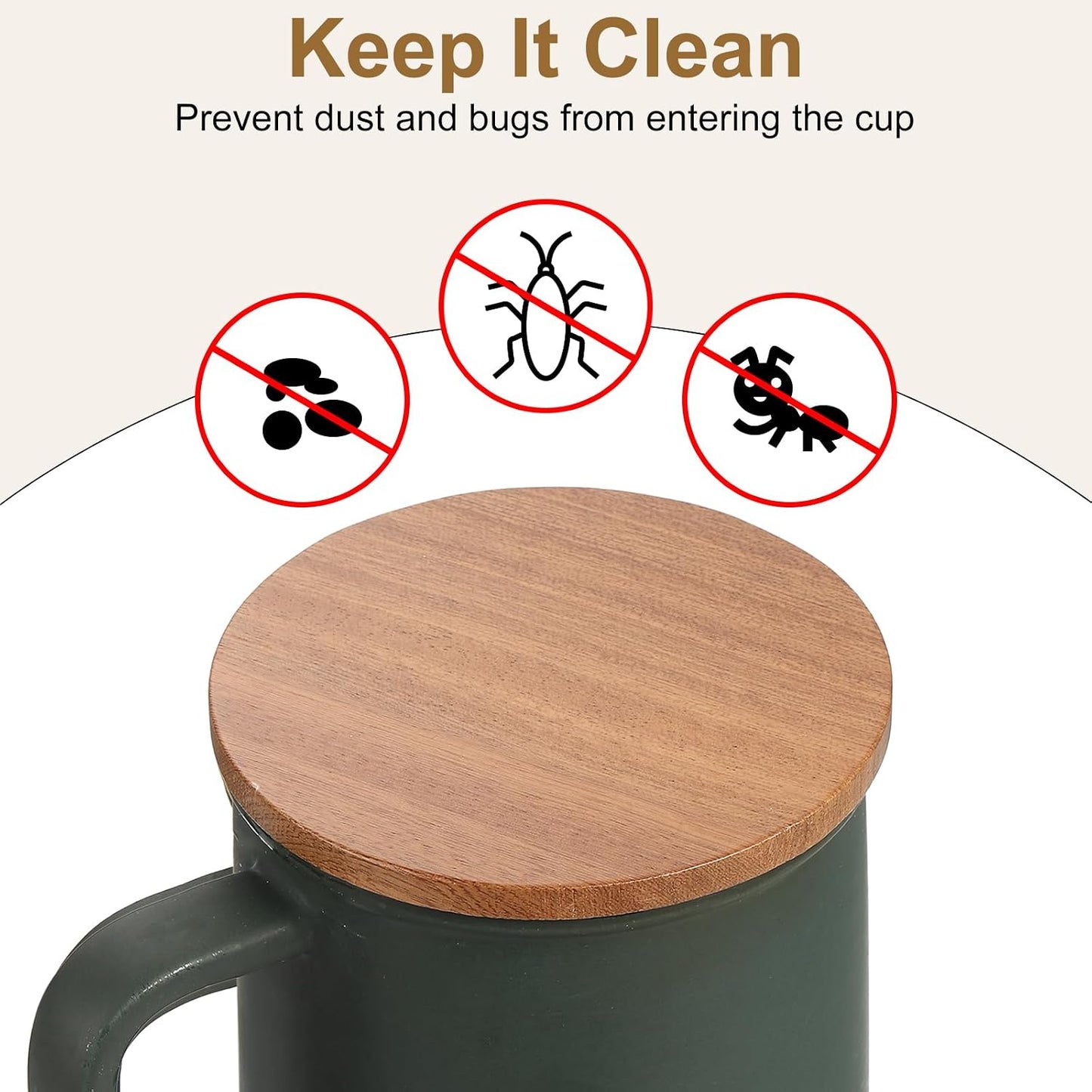 uXcell 4 Pcs Bamboo Cup Lid, 3.31 Inch - Sealed Wooden Tea Coffee Mug Lid and Perfume Candle Lid