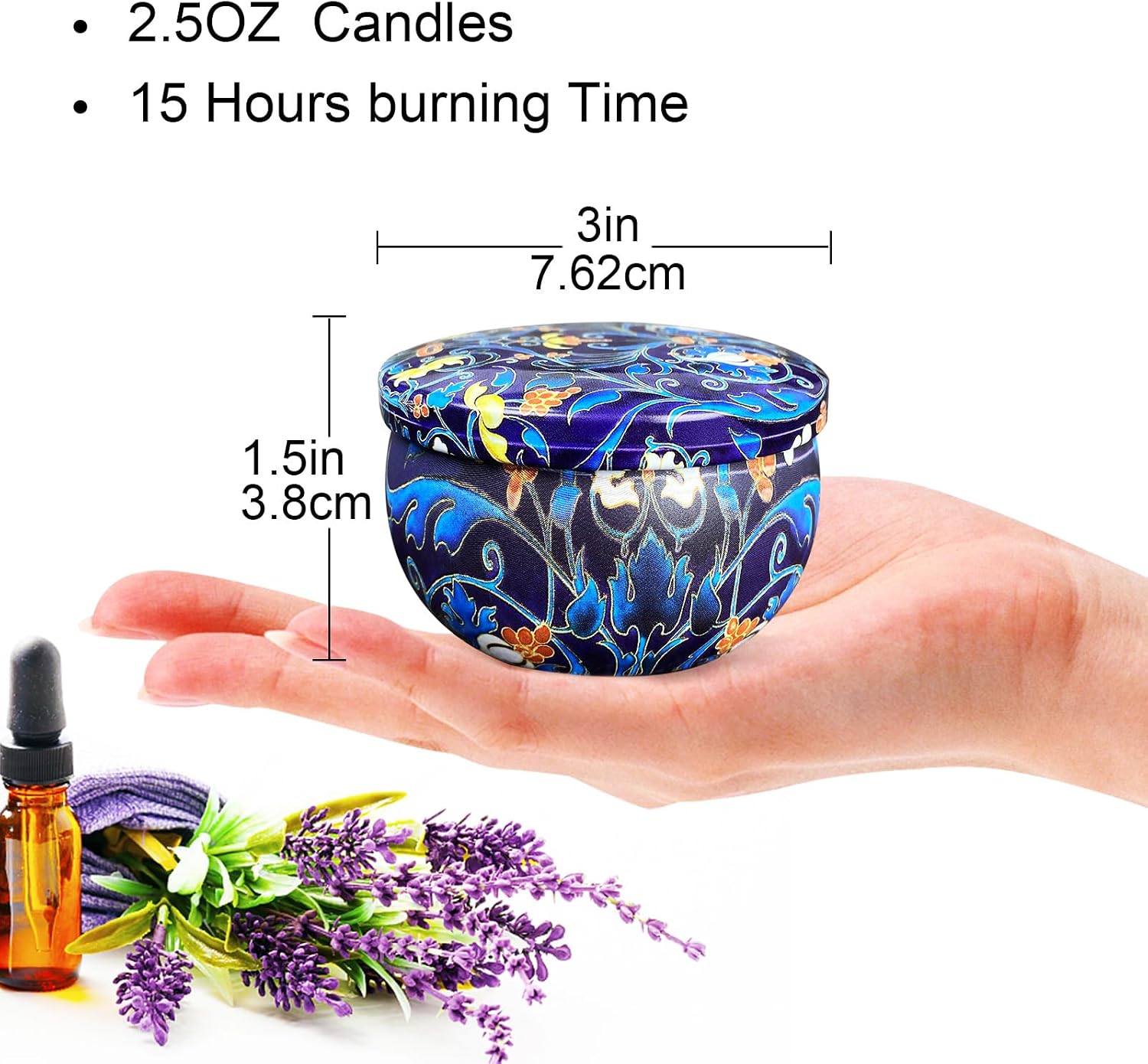24 Pack Scented Candles Set for Home, Relaxing Stress Relief, Aromatherapy, Russian Patterns - Natural Soy Wax and Fragrance - Gifts for Women, Mom, Best Friend, Wife, Birthday