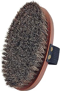 Dry Brushing Body Brush, Exfoliating Body Scrubber Natural Horsehair Bath Brushes Wooden Handle for Shower, Skin Exfoliation, Cellulite and Lymphatic Improvement Gift