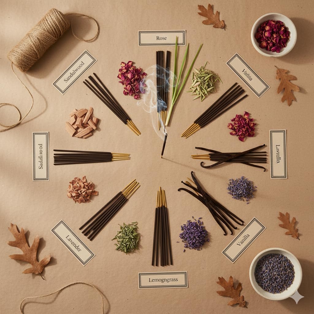 Incense Sticks – Bloom & Bliss Series | Long Burning Brown Batti (45–60 Mins) | Natural Fragrance for Pooja, Meditation, Yoga & Relaxation