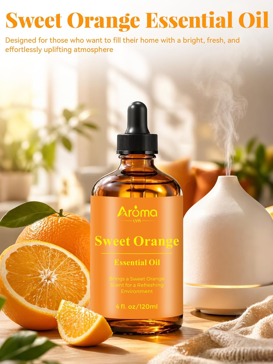 Sweet Orange Scent for Diffusers & Home Fragrance. Bright, Juicy, and Refreshing with a Balanced Uplifting Feel