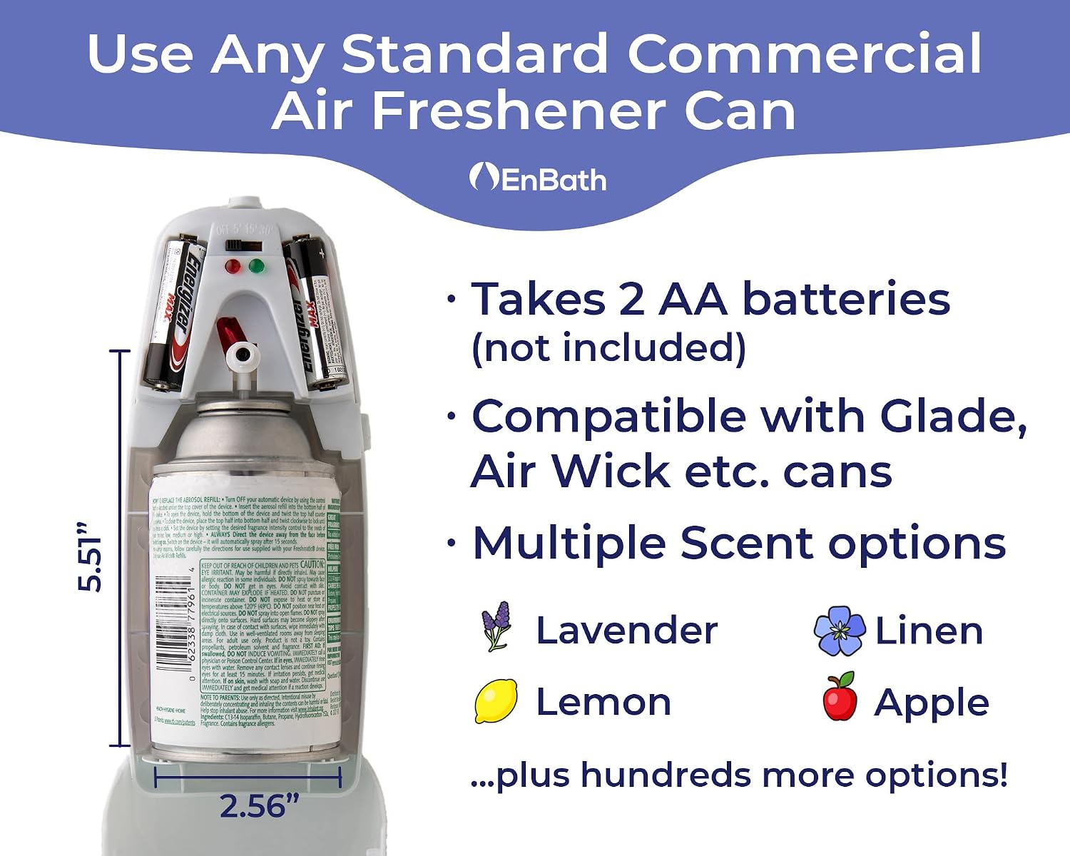 Automatic Air Freshener Spray Dispenser (2-Pack) Wall Mounted or Free Standing, Commercial and Home Use, Multiple Time Scent/Mist Release Settings for Room/Restroom Sprayer (White)