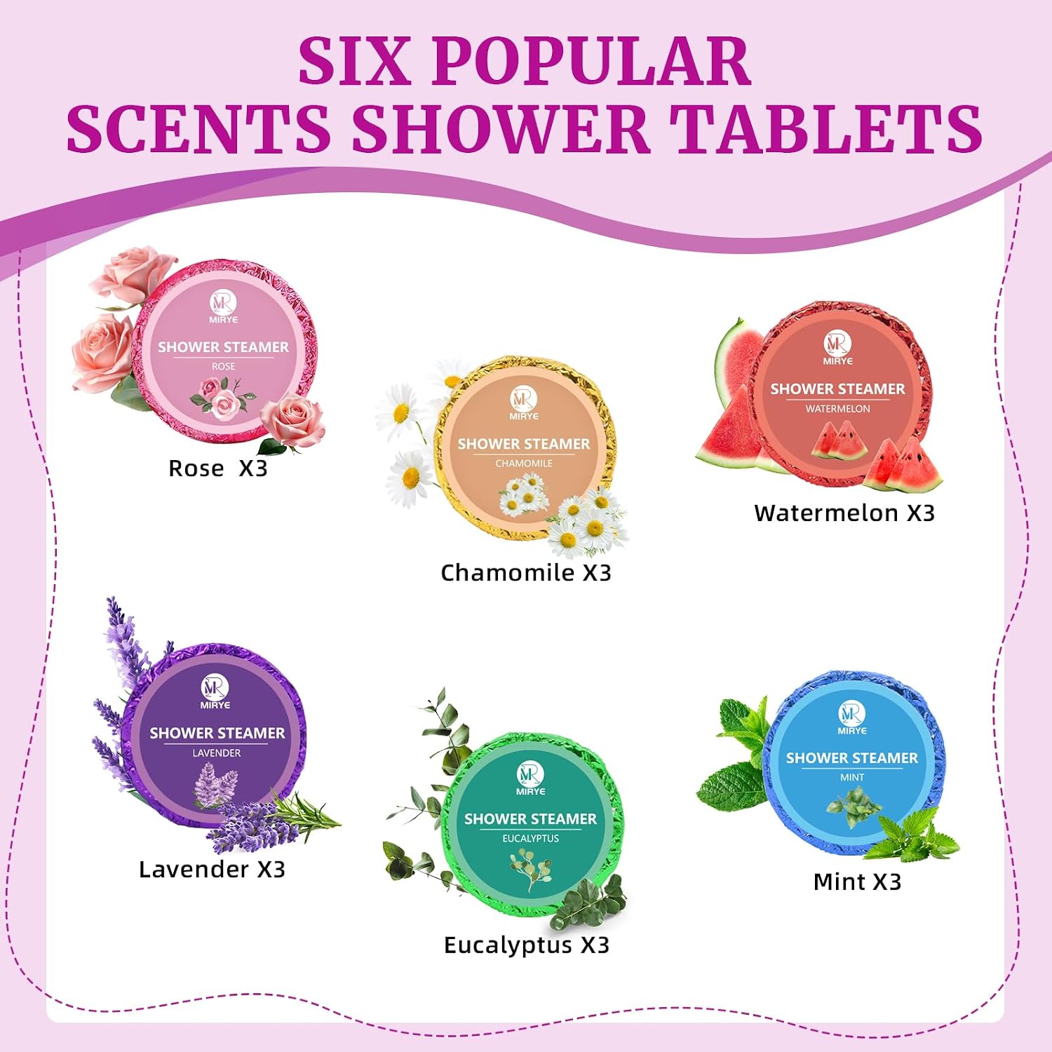 18-Pack Shower Steamers Aromatherapy, Self Care Gifts for Women Men, 6 Scented Organic Shower Bombs with Natural Essential Oils Relaxation Home SPA, Fathers Day Spa Gifts, Appreciation Gifts