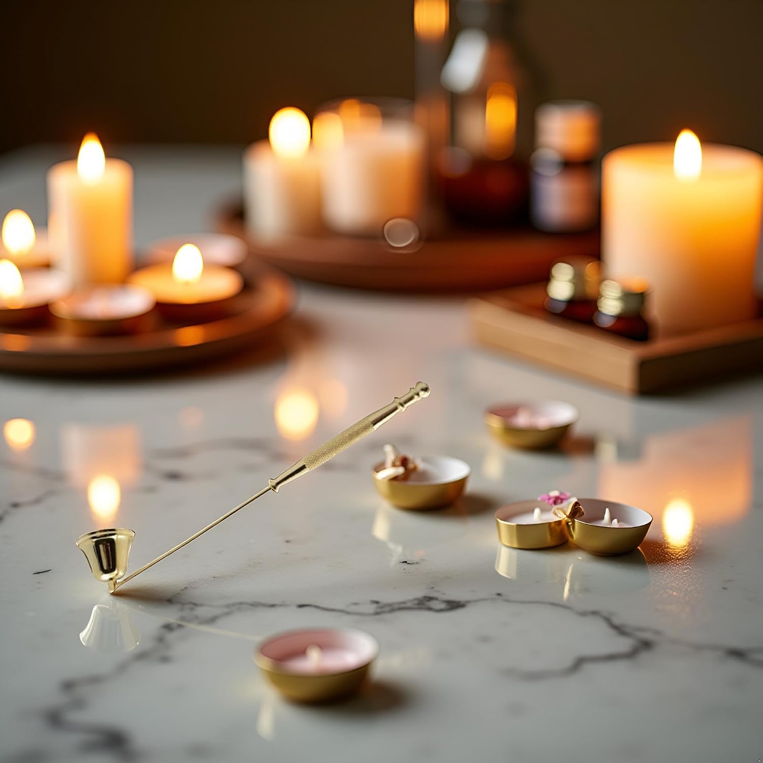 Gold Metal Candle Snuffer Wick Snuffer with Long Handle Candlesnuffers Candle Sleeves Accessories