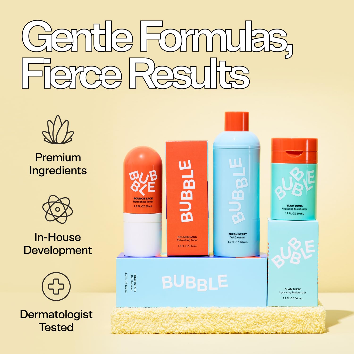 Bubble Skincare Fresh Start Gel Cleanser - Gentle Exfoliating Face Wash for Oily Skin - Gel Cleanser with Aloe Vera Juice + Caffeine to Protect and Soothe Complexion - Summer Skincare Essential(125ml)
