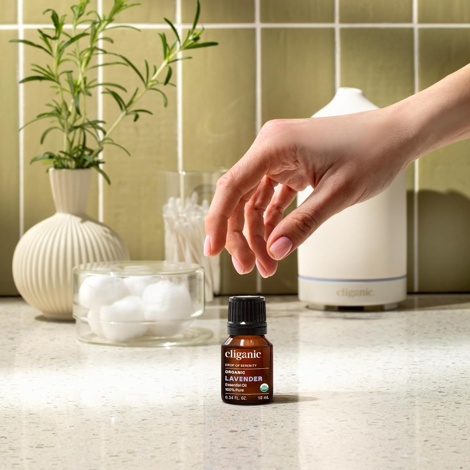 Cliganic Organic Lavender Essential Oil - 100% Pure Natural Undiluted, for Aromatherapy Diffuser | Non-GMO Verified