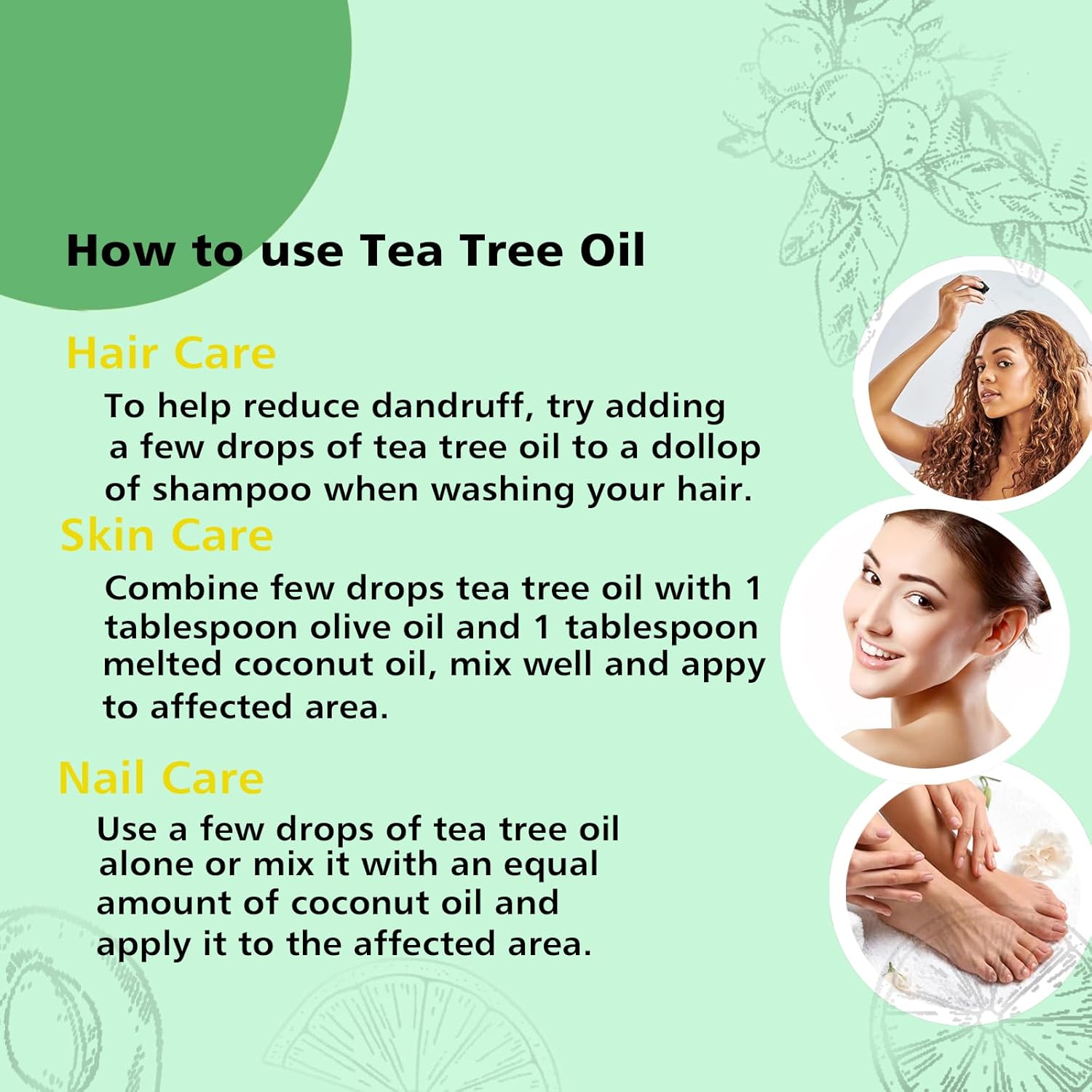 GM Gumili Tea Tree Oil for Skin, Hair, Nails, Face Body Wash, Foot Soak, Spray, 100% Pure Tea Tree Essential Oil - 30ml