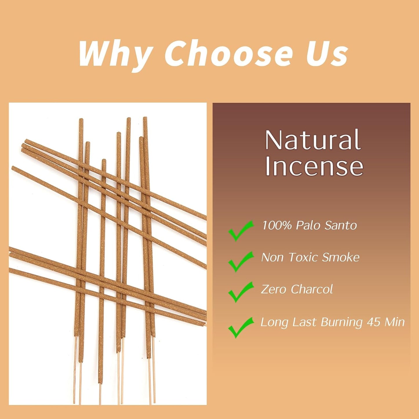 Palo Santo Incense Sticks - Total 60 Insence-Sticks - Natural Scent for Meditation & Space Cleansing
