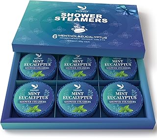 Shower Steamers Aromatherapy, Self-Care & Relaxation Gift Set for Mom Her Wife Women, 6 Pack Shower Bombs Organic with Menthol & Eucalyptus Essential Oils, Daily Home Spa Shower