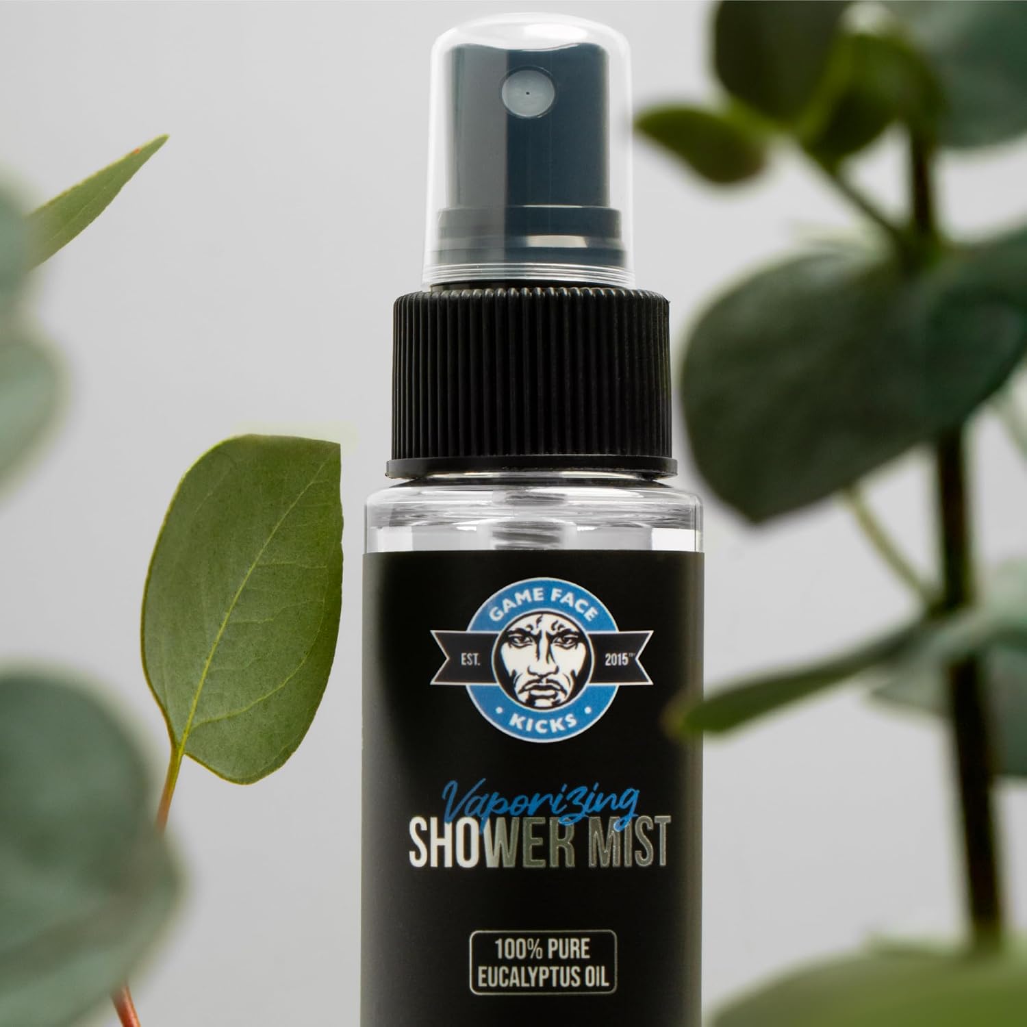 Game Face Eucalyptus Vaporizing Shower Mist Spray for Aromatherapy, At Home Spa Experience, Sinus Congestion Relief, and Tension Relief, 2 fl oz - Made in USA