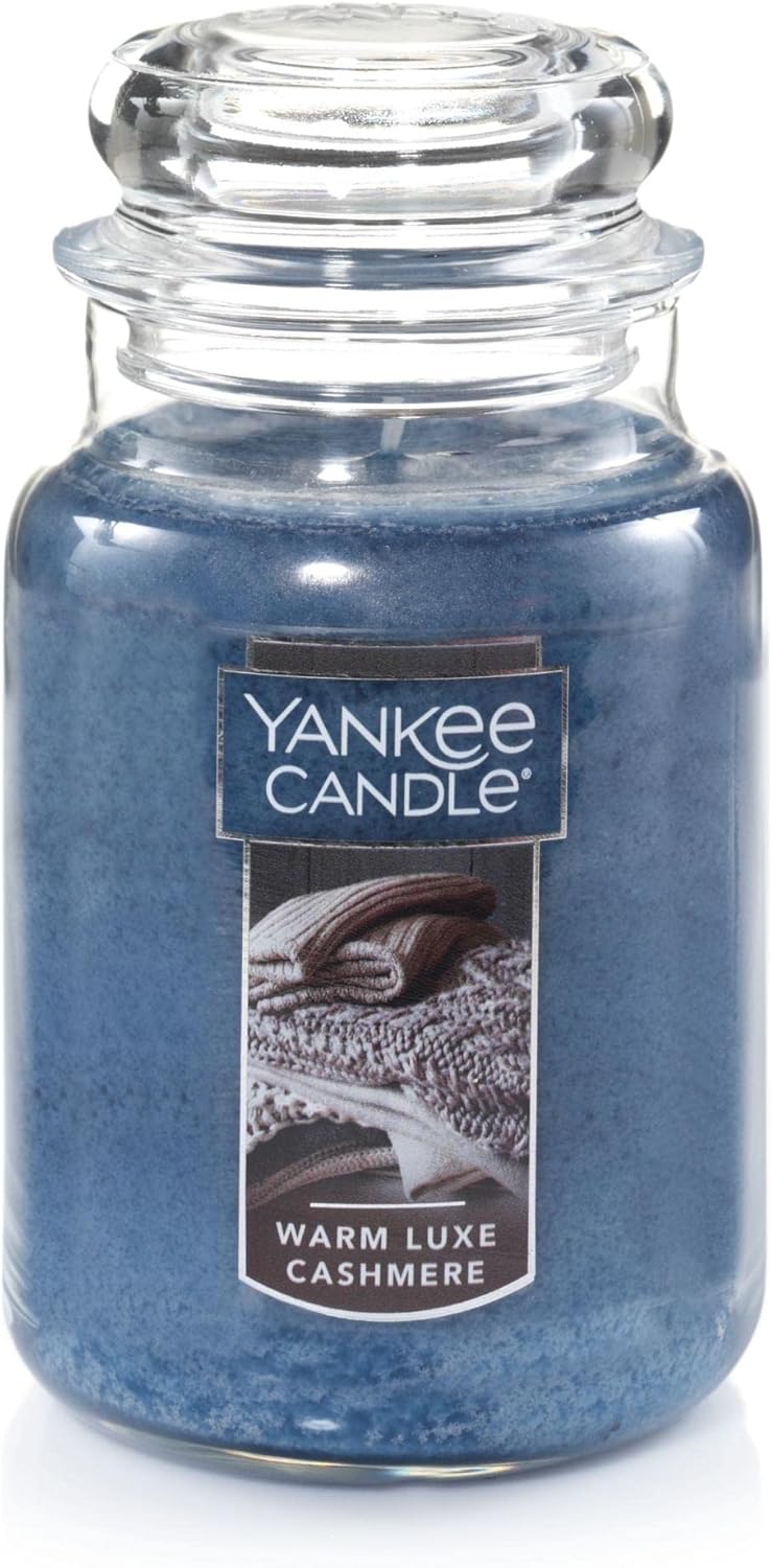 Yankee Candle Warm Luxe Cashmere Scented Classic 22oz Large Jar Single Wick Aromatherapy Candle Over 110 Hours of Burn Time Quality Paraffin Grade Wax Hand Straightened Wick