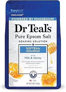 Dr. Teal's Epsom Salt Soaking Solution, Soften & Nourish with Milk and Honey, 48 Oz