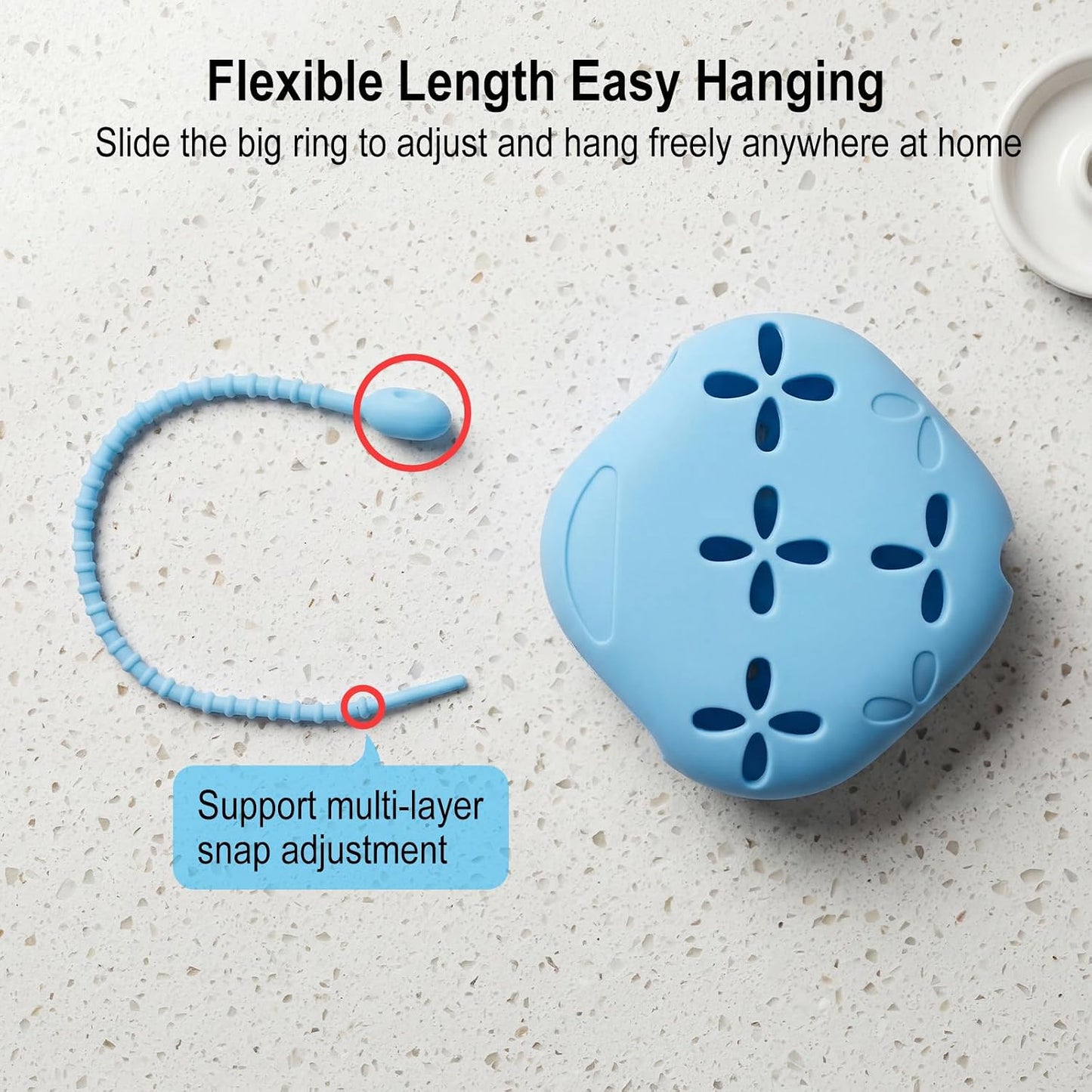 2 Pack Shower Steamer Holder Suction Cup | Silicone Bathroom Accessories with Adjustable Hanging Strap, Non-Slip Aromatherapy Diffuser Container, White & Blue