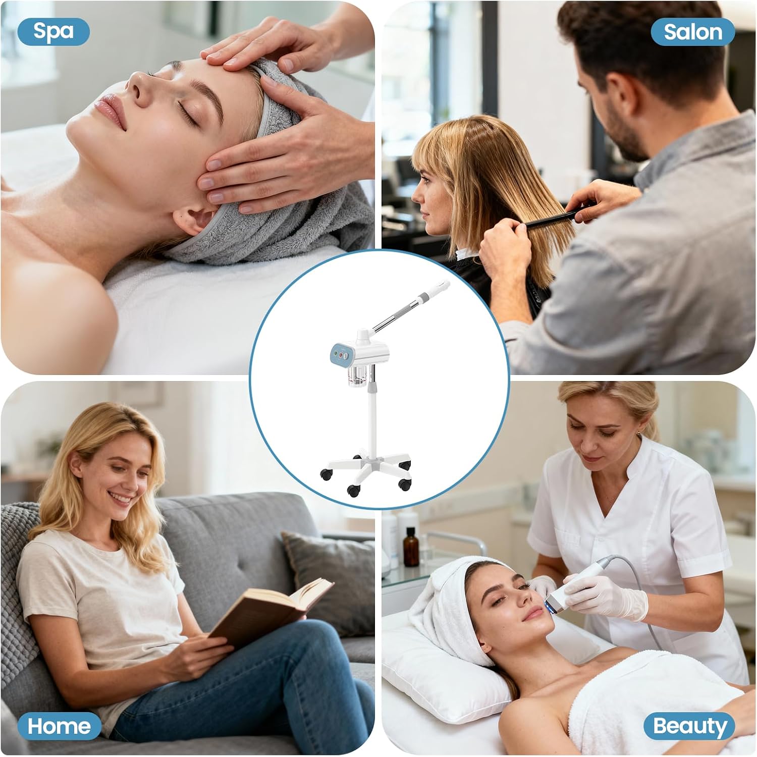 Professional Nano Ionic Facial Steamer with Ozone – 700ml Large Capacity Stand Facial Steamer