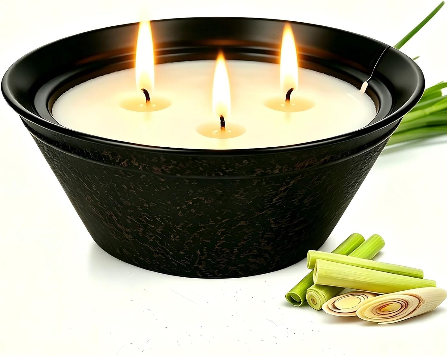 Citronella Candles Outdoor Large 23oz 3-Wick Natural Citronella Lemongrass Soy Wax Bucket Candle Up to 100 Hours Outdoor Candles for Patio,Yard,Fishing,Home Decor,Backyard in Summer