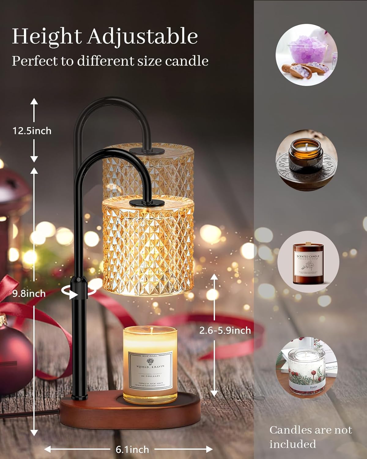 Engpure Candle Warmer Lamp with Timer Dimmer Height Adjustable for Women Birthday Gift, Mothers Day Gift, House Warming Gifts New Home Decor, Electric Candle Warmer Gifts for Women