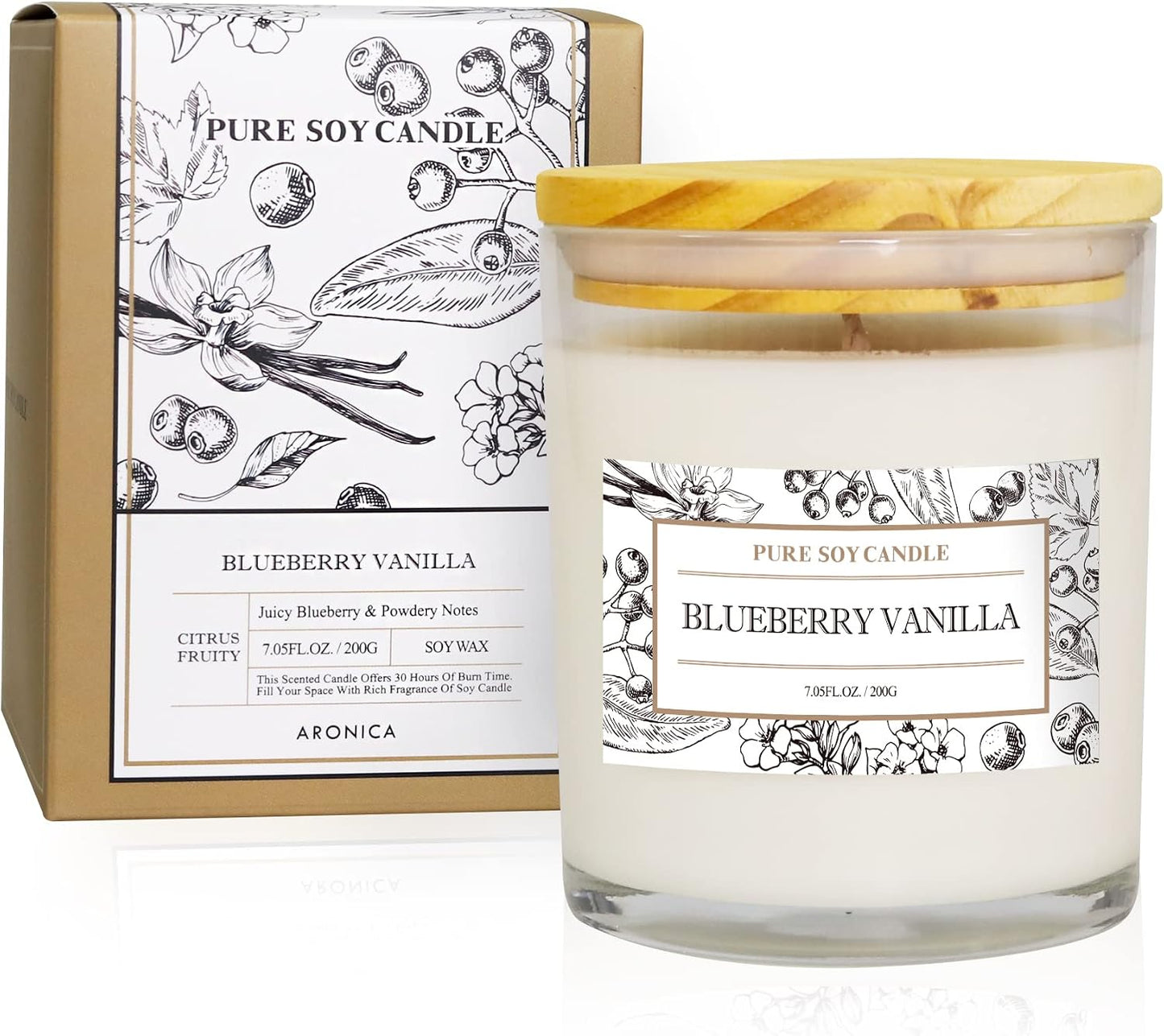 Aronica Blueberry Summer Candles for Home, Pet Safe Candles Non Toxic, House Decor Aesthetic, Regalos De Verano para UNA Casa, Labor Day Small Gift, Home Air Freshener for New Home