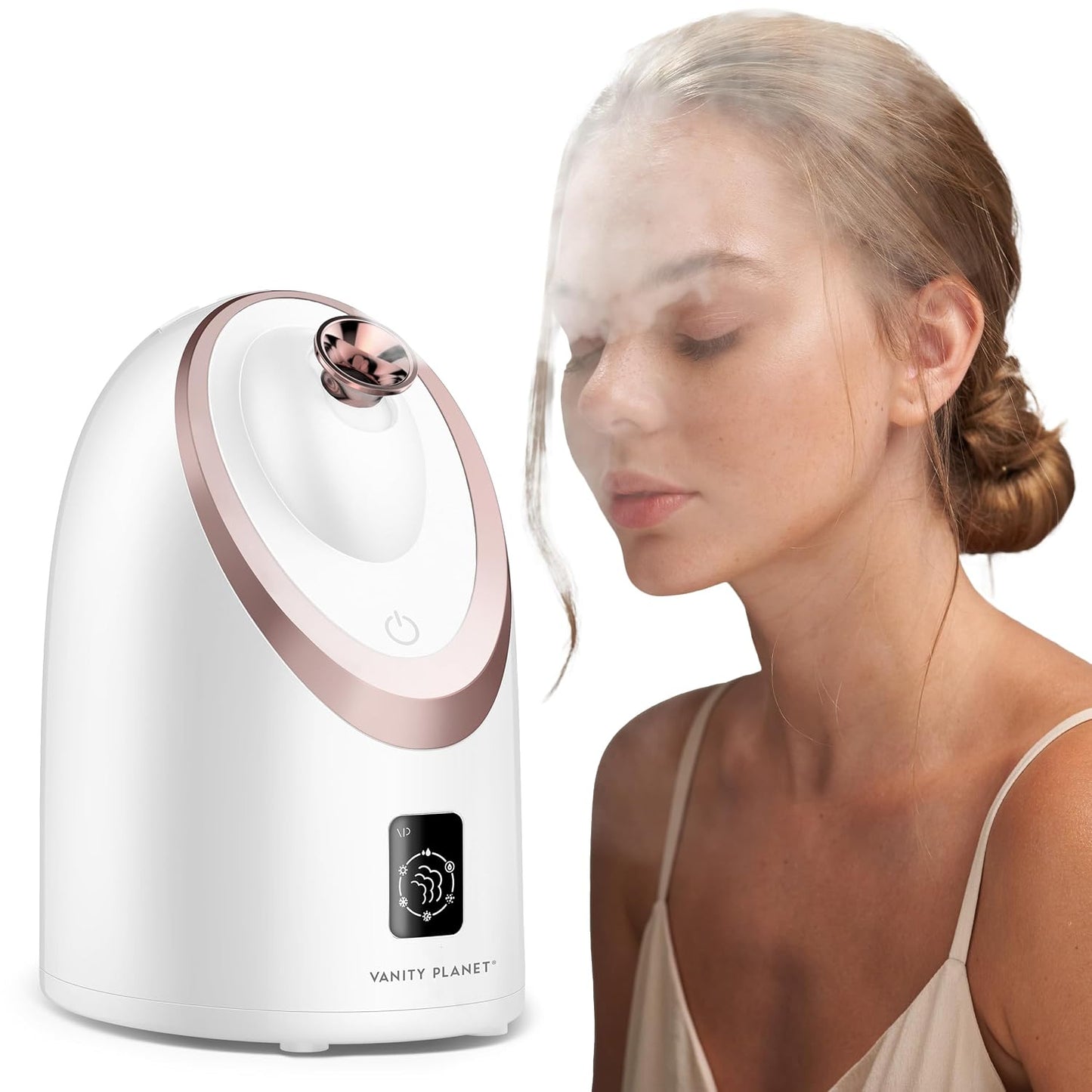 Vanity Planet Senia Hot and Cold Facial Steamer - Face Steamer for Facial Deep Cleaning, Aromatherapy, Detoxifying and Moisturizing - Steamer for Face with 6-Mode Smart Steam Technology